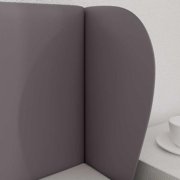 Kopfteil Ohr Dunkelgrau 40 x 23 x 6 cm PVC