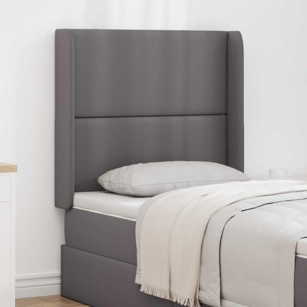 ARDEBO.de - Kopfteil Ohr Grau 80 x 16 x 4 cm PVC