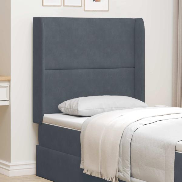 ARDEBO.de - Kopfteil Ohr Grau 80 x 16 x 4 cm Samt