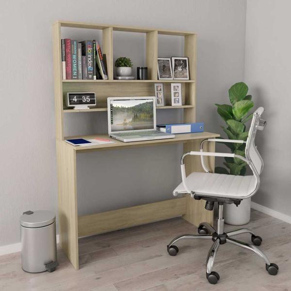 ARDEBO.de - Schreibtisch mit Regalen Sonoma-Eiche 110x45x157 cm