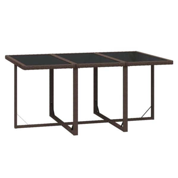 7-tlg. Garten-Essgruppe mit Kissen Poly Rattan Braun