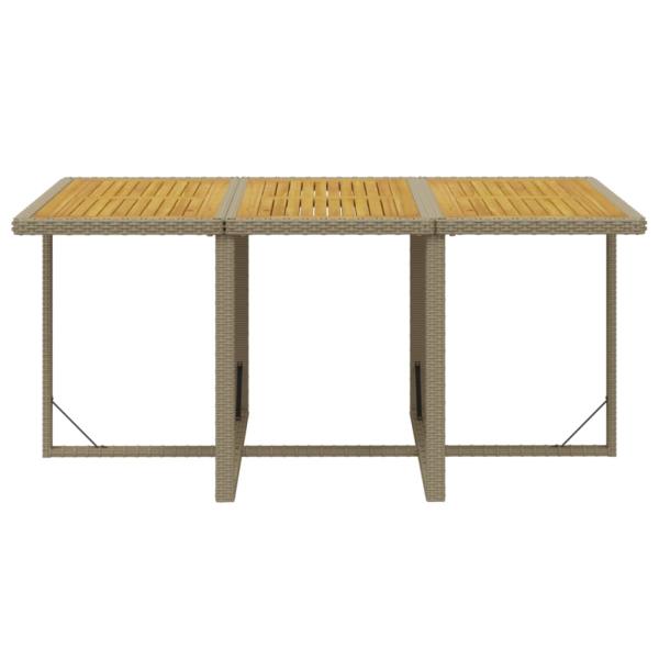 7-tlg. Garten-Essgruppe mit Kissen Poly Rattan Beige