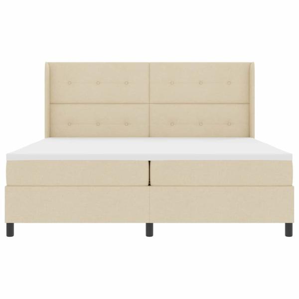 Boxspringbett mit Matratze Creme 200 x 200 cm Stoff