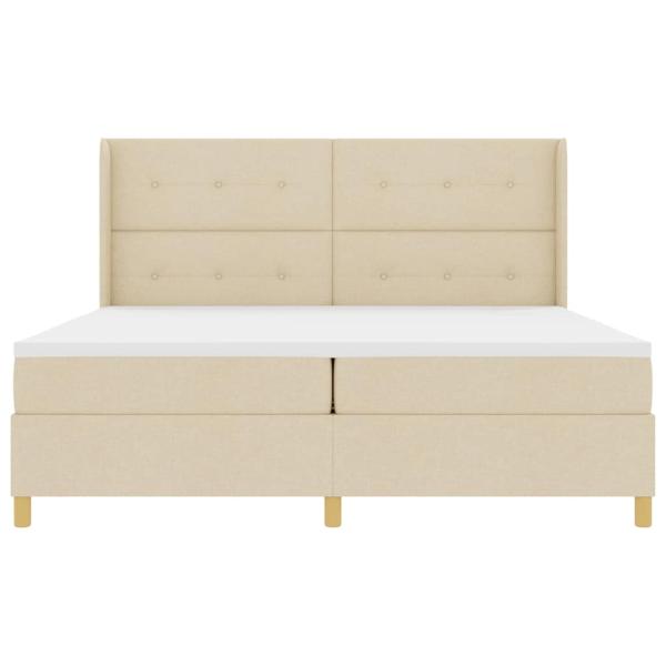 Boxspringbett mit Matratze Creme 200 x 200 cm Stoff
