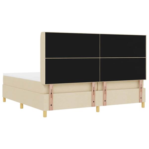 Boxspringbett mit Matratze Creme 200 x 200 cm Stoff