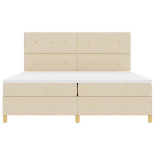 LED Boxspringbett mit Matratze Creme 200 x 200 cm Stoff