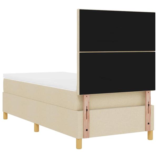 LED Boxspringbett mit Matratze Creme 100 x 200 cm Stoff