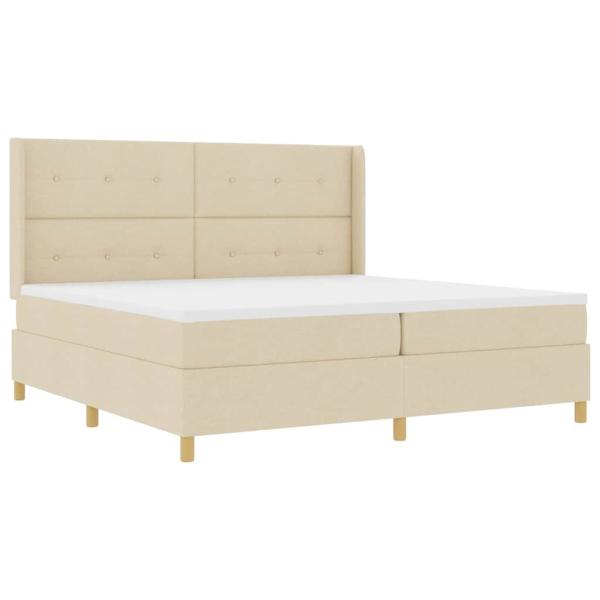 Boxspringbett mit Matratze Creme 140 x 200 cm Stoff