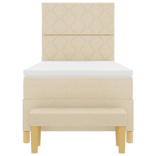 Boxspringbett mit Matratze Creme 100 x 200 cm Stoff