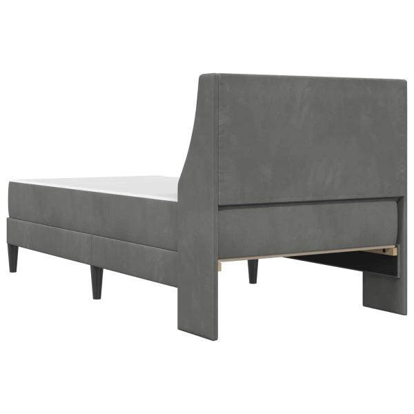 Bettgestell mit Matratze Dunkelgrau 80 x 200 cm Samt