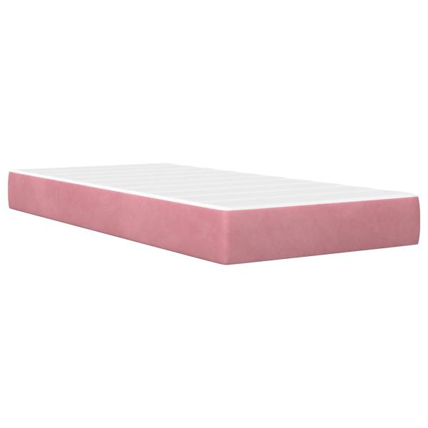 Bettgestell mit Matratze mit Matratze Rosa 80 x 200 cm Samt