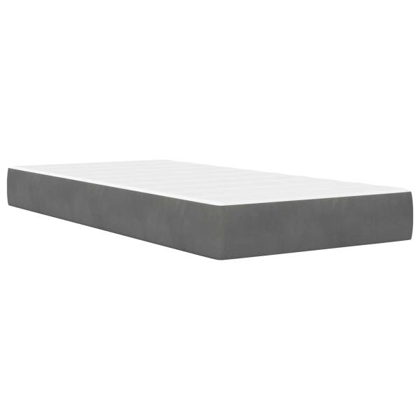 Bettgestell mit Matratze Dunkelgrau 90 x 200 cm Samt