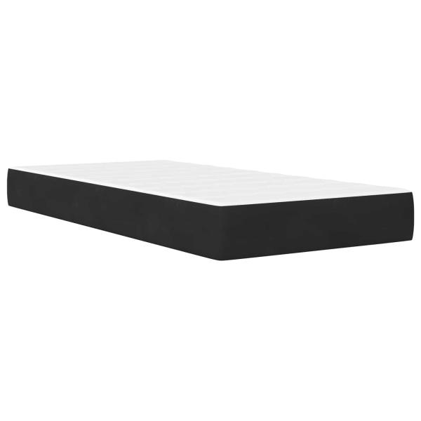 Bettgestell mit Matratze mit Matratze Schwarz 100 x 200 cm Samt