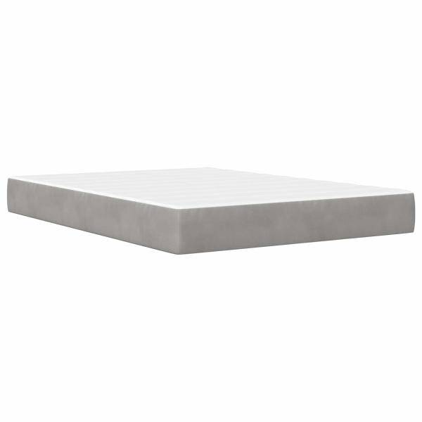 Bettgestell mit Matratze Hellgrau 120 x 200 cm Samt