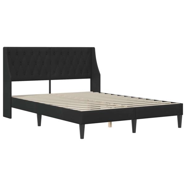 Bettgestell mit Matratze mit Matratze Schwarz 120 x 200 cm Samt