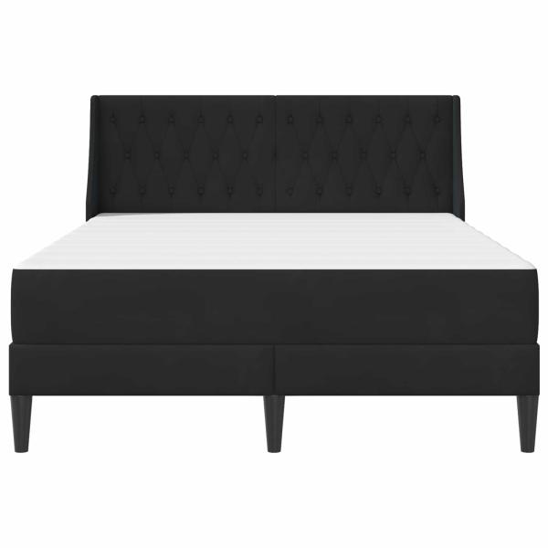 Bettgestell mit Matratze mit Matratze Schwarz 140 x 190 cm Samt