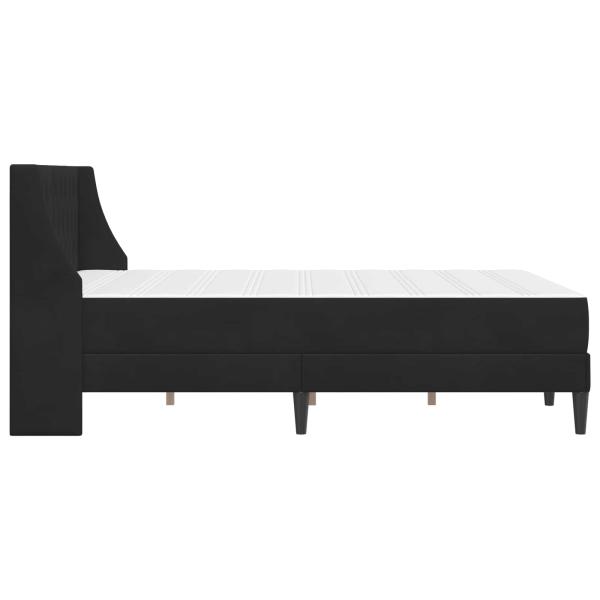Bettgestell mit Matratze mit Matratze Schwarz 140 x 190 cm Samt