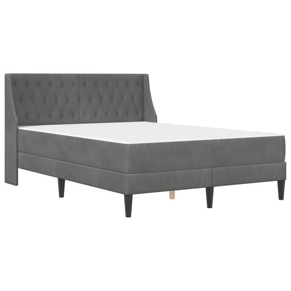 Bettgestell mit Matratze Dunkelgrau 140 x 200 cm Samt