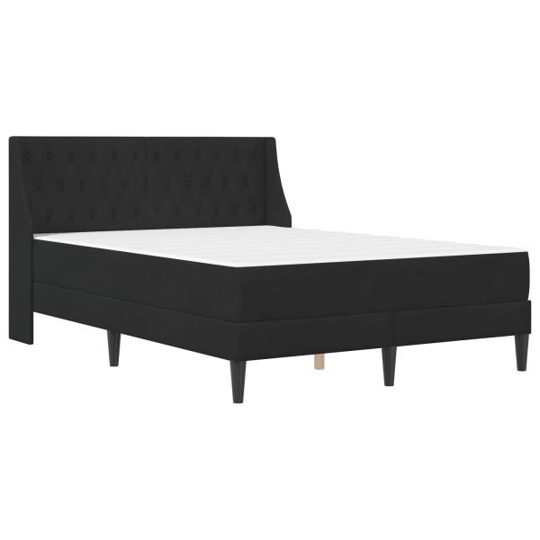Bettgestell mit Matratze mit Matratze Schwarz 140 x 200 cm Samt