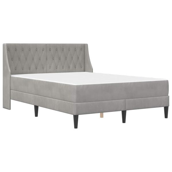 Bettgestell mit Matratze Hellgrau 160 x 200 cm Samt