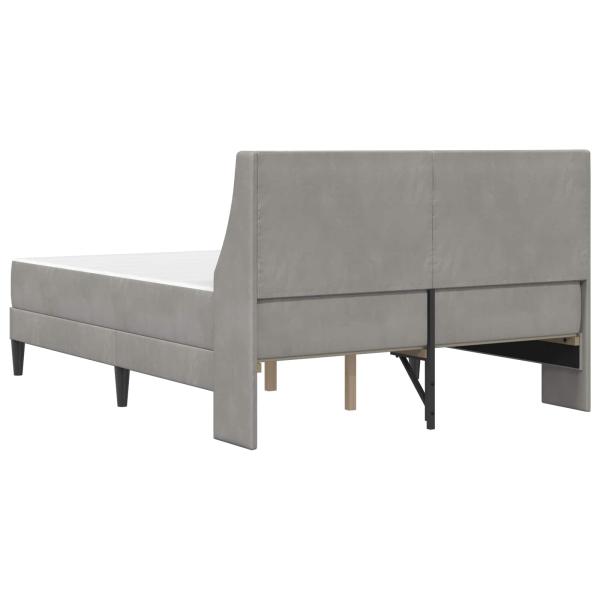 Bettgestell mit Matratze Hellgrau 180 x 200 cm Samt