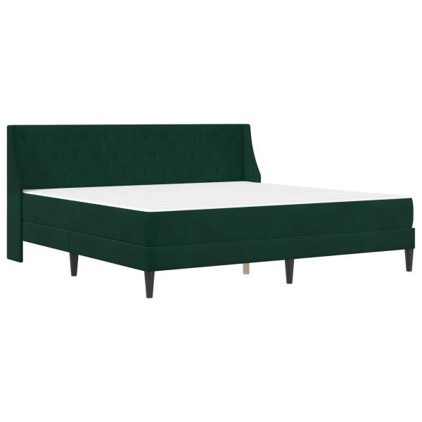 Bettgestell mit Matratze Dunkelgrün 200 x 200 cm Samt