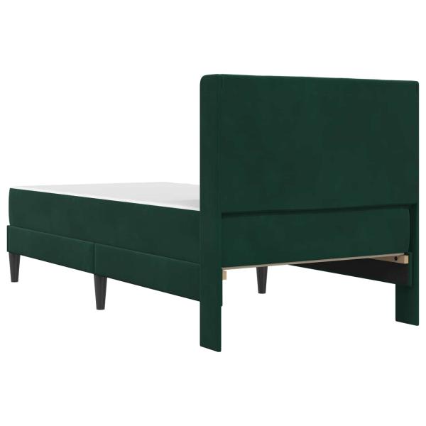 Bettgestell mit Matratze Dunkelgrün 90 x 190 cm Samt