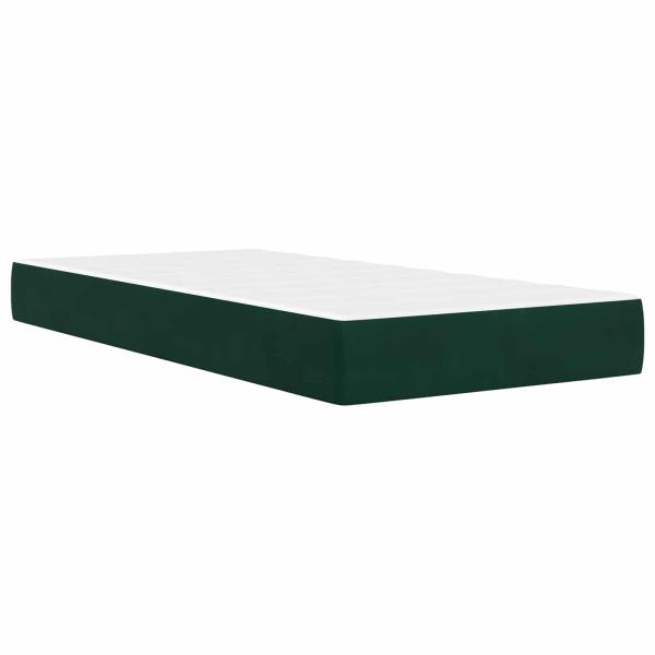 Bettgestell mit Matratze Dunkelgrün 90 x 200 cm Samt