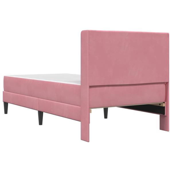 Bettgestell mit Matratze mit Kopfteil Rosa 100 x 200 cm Samt