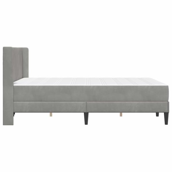 Bettgestell mit Matratze Hellgrau 120 x 200 cm Samt