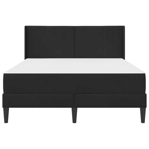 Bettgestell mit Matratze mit Kopfteil Schwarz 140 x 190 cm Samt