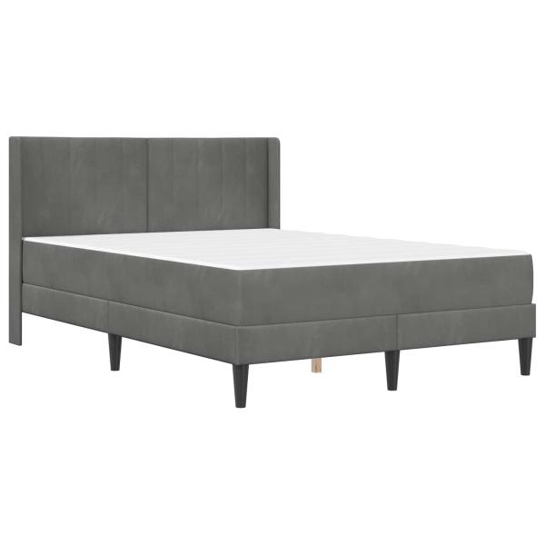 Bettgestell mit Matratze Dunkelgrau 140 x 200 cm Samt