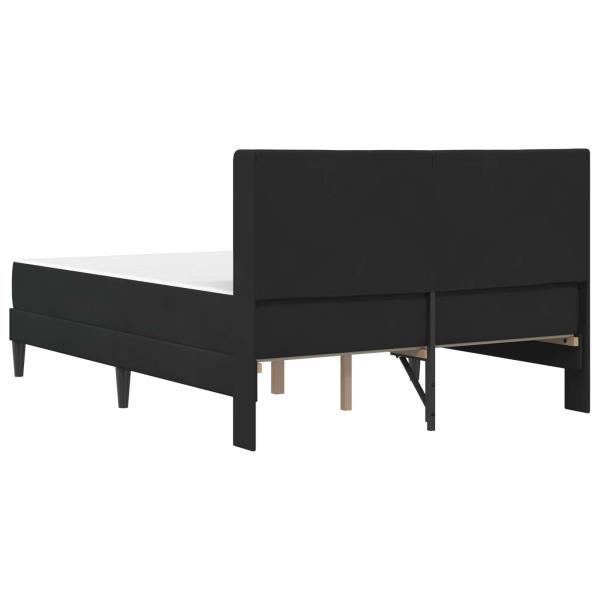 Bettgestell mit Matratze mit Kopfteil Schwarz 140 x 200 cm Samt
