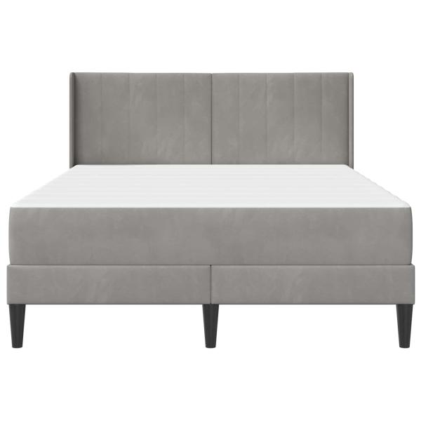 Bettgestell mit Matratze Hellgrau 160 x 200 cm Samt