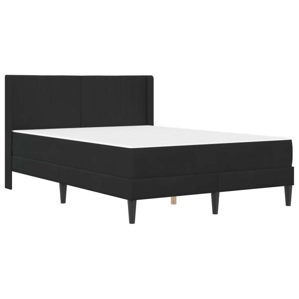 Bettgestell mit Matratze mit Kopfteil Schwarz 160 x 200 cm Samt