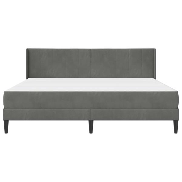 Bettgestell mit Matratze Dunkelgrau 180 x 200 cm Samt