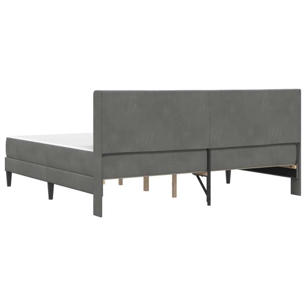 Bettgestell mit Matratze Dunkelgrau 180 x 200 cm Samt