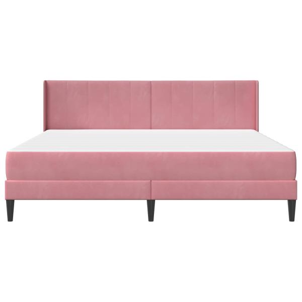 Bettgestell mit Matratze mit Kopfteil Rosa 180 x 200 cm Samt