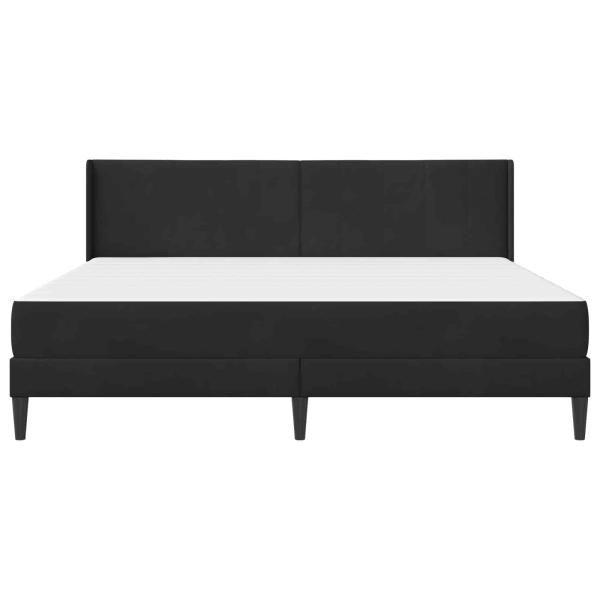Bettgestell mit Matratze mit Kopfteil Schwarz 180 x 200 cm Samt