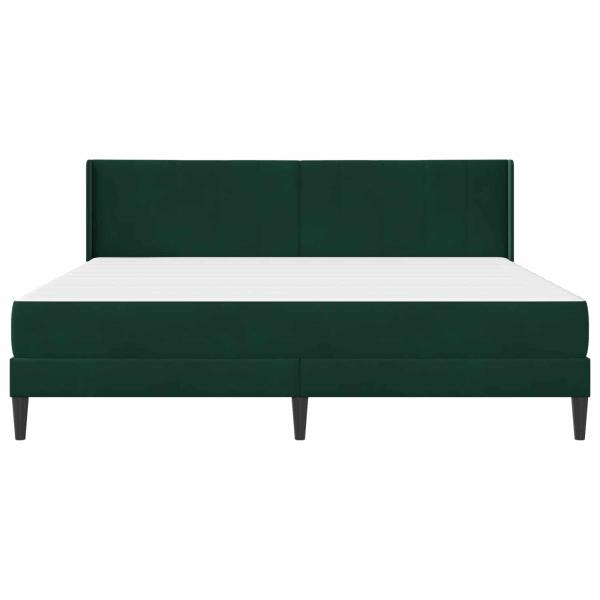 Bettgestell mit Matratze Dunkelgrün 200 x 200 cm Samt