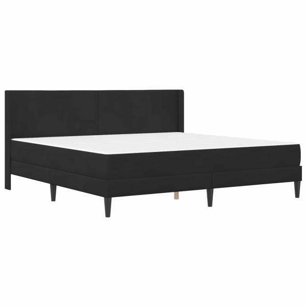Bettgestell mit Matratze mit Kopfteil Schwarz 200 x 200 cm Samt