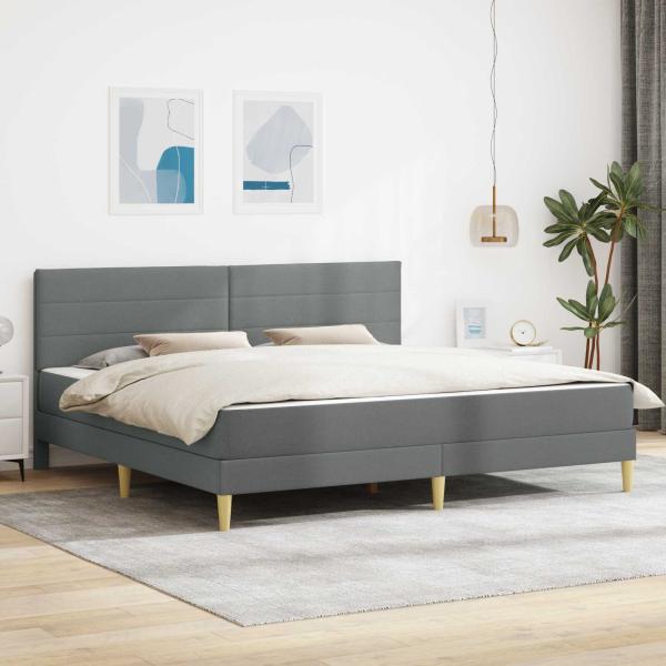 ARDEBO.de - Bettrahmen Dunkelgrau 180 x 200 cm Polyester