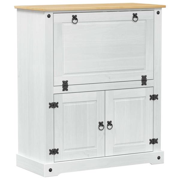 Weinschrank Weiß 97 x 45 x 114 cm Massives Kiefernholz