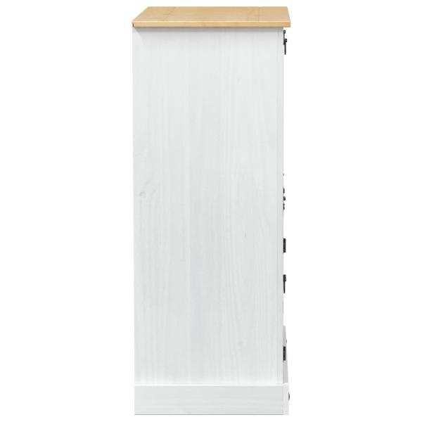 Weinschrank Weiß 97 x 45 x 114 cm Massives Kiefernholz