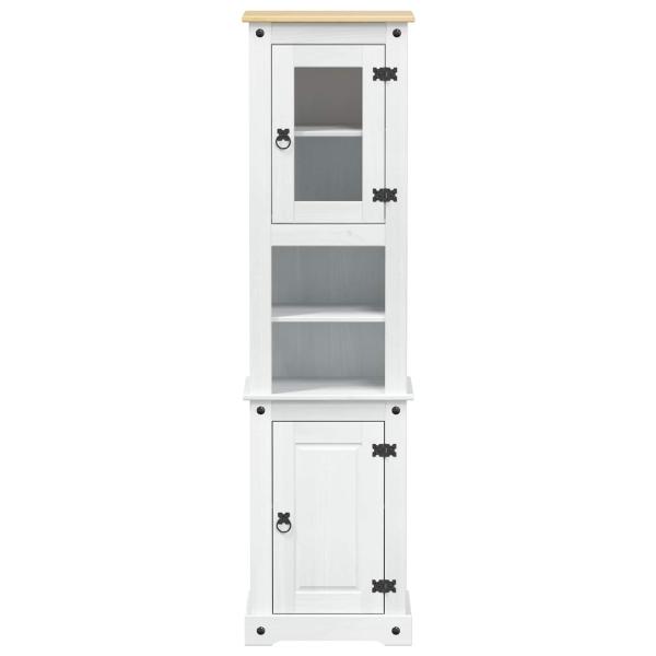 Badezimmerschrank Weiß 50 x 40 x 185 cm Massives Kiefernholz