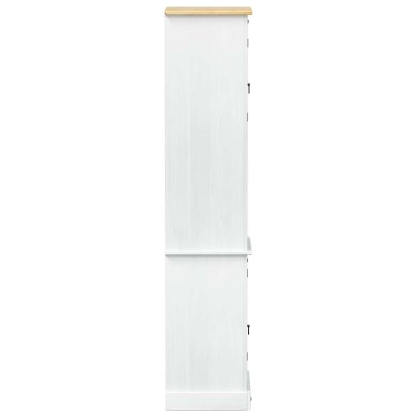 Badezimmerschrank Weiß 50 x 40 x 185 cm Massives Kiefernholz