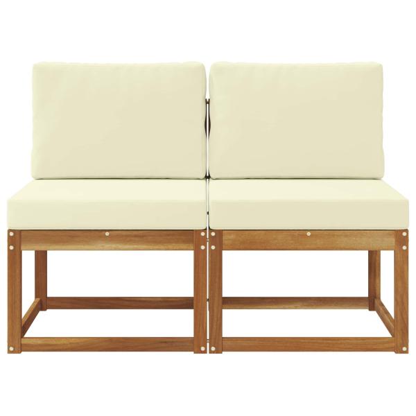 2 Stück Outdoor Mittelsofa Massivholz Akazie