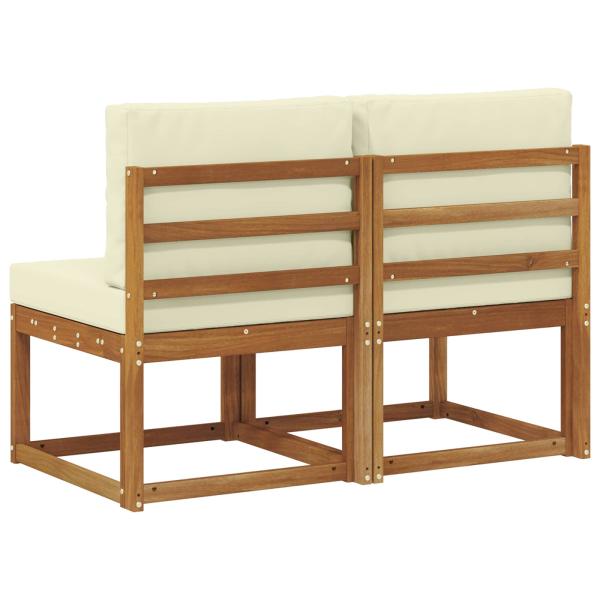 2 Stück Outdoor Mittelsofa Massivholz Akazie