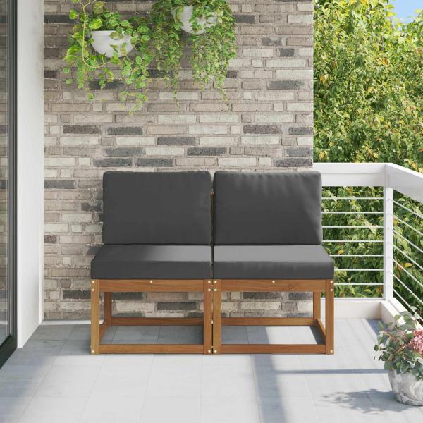 ARDEBO.de - 2 Stück Outdoor Mittelsofa Massivholz Akazie