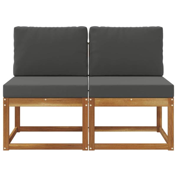 2 Stück Outdoor Mittelsofa Massivholz Akazie